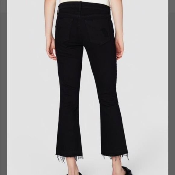 Derek Lam Denim Gia‎ Mid Rise Cropped Flare 28 Black Fray - Picture 2 of 8